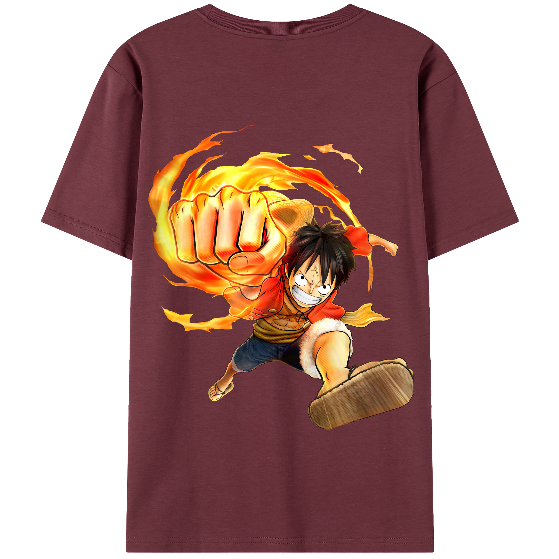ワンピース モンキー・D・ルフィ ONE PIECE Monkey D. Luffy 綿100％半袖Tシャツ（背面プリント）